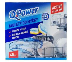 Q-Power tablety do umývačky riadu Active All in One 40 kusov