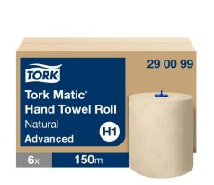 Papierové utierky v rolke 2-vrstv. TORK Matic natural 150m/600 útržkov H1 6ks