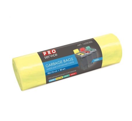 Vrecia na odpad 160 ℓ LDPE 24 mic. 90 x110 cm 24 mic žlté (20ks)