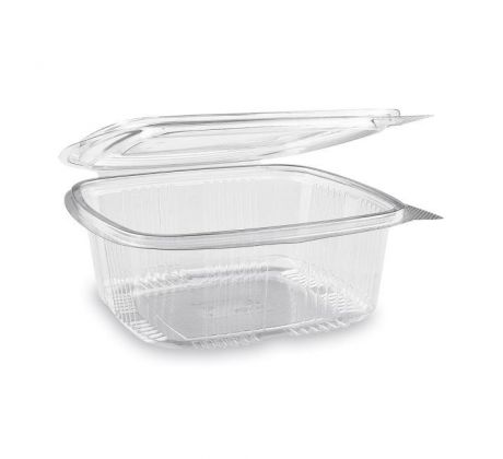 Miska plastová hranatá priehľadná s viečkom 1000ml 50ks