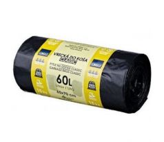 Vrecia zaväzovacie 60 ℓ LDPE 28 mic. 60 x 70 cm, čierne (15 ks)
