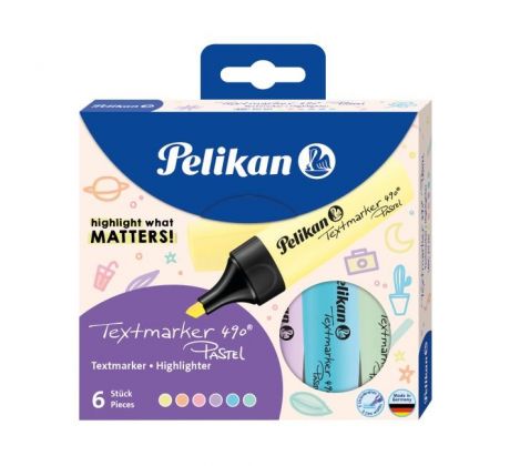 Sada zvýrazňovačov Pelikan 490 6S pastelové