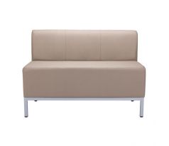 Dvojkreslo Steve, celočalúnené, š. 118 cm, zdravotnícka ekokoža 096, sivá konštrukcia