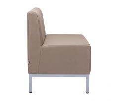 Trojkreslo Steve, celočalúnené, š. 180 cm, zdravotnícka ekokoža 096, sivá konštrukcia