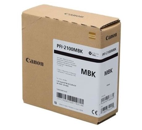 kazeta CANON PFI-2100MBK Matte Black iPF GP-2000/2600S/4000/4600S/6600S, PRO-2600//4600/6600 (160 ml) (5265C001)