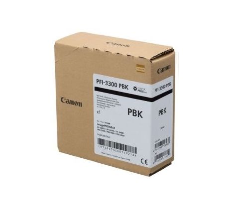 kazeta CANON PFI-3300PBK Photo Black iPF GP-2600S/4600S/6600S, PRO-2600/4600/6600 (330 ml) (6433C001)