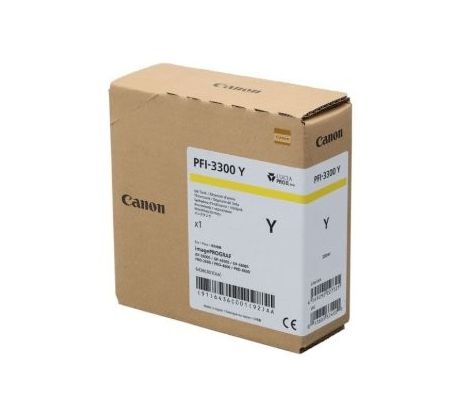 kazeta CANON PFI-3300Y Yellow iPF GP-2600S/4600S/6600S, PRO-2600/4600/6600 (330 ml) (6436C001)