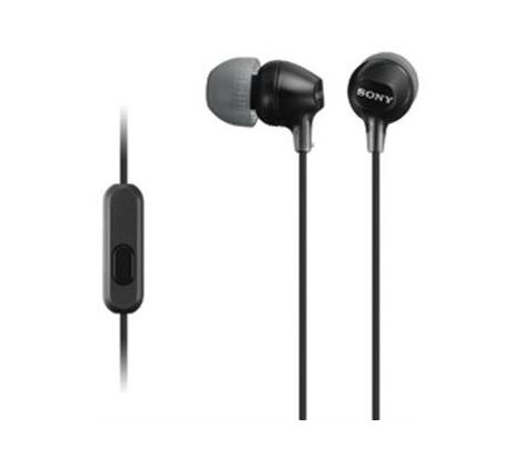 Slúchadlá do uší s mikrofónom SONY MDR-EX15AP, handsfree, čierne (MDREX15APB.CE7)