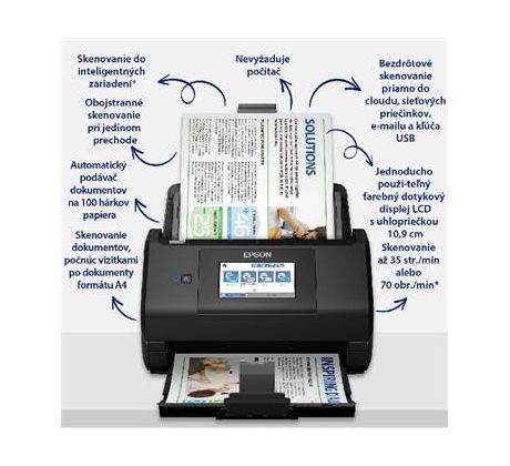 skener EPSON WorkForce ES-580W, A4, 1200dpi, ADF, DUPLEX, USB 3.0, Wi-Fi (B11B258401)