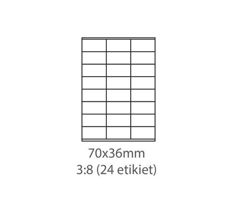 etikety samolepiace 70x36 mm univerzálne modré 24ks/A4 (100 listov A4/bal.) (ECO-07003602modre)