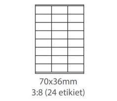 etikety samolepiace 70x36 mm univerzálne žlté 24ks/A4 (100 listov A4/bal.) (ECO-07003602zlte)