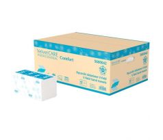Papierové utierky skladané ZZ 2-vrstvové VELVET CARE 100%celulóza, 23x23cm (20bal.)
