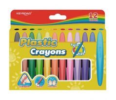Voskové pastelky KEYROAD Twin Tips trojhranné, mix farieb