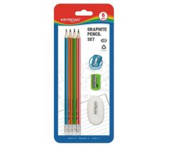 Sada školských pomôcok KEYROAD, blister 6 ks, mix farieb