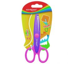 Detské nožnice KEYROAD cik-cak, blister, mix farieb