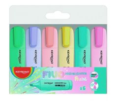 Sada zvýrazňovačov KEYROAD Pastel, 6 ks