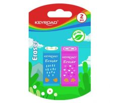 Guma KEYROAD Zvieratá, blister 2 ks, mix farieb