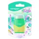 Strúhadlo KEYROAD Pastel color collection! plastové s dvomi otvormi a gumou, blister, mix farieb