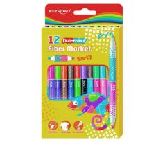 Školské fixky KEYROAD DUO, 12 ks/24 farieb