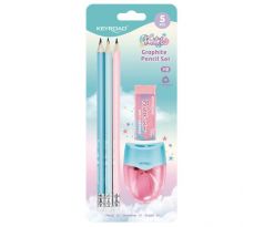 Súprava školských pomôcok KEYROAD Pastel, blister 5 ks, mix farieb