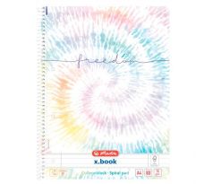 Blok poznámkový Herlitz A4, 80 listov, linajkový, New Batik Freedom