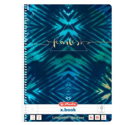 Blok poznámkový Herlitz A4, 80 listov, linajkový, New Batik Fearless