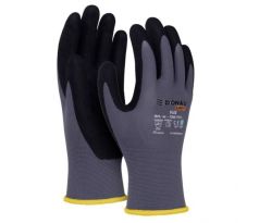 Rukavice pletené, polomáčané DONAU SAFETY Flex, kat. II šedé veľ. 8