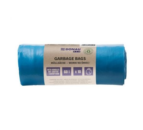 Vrecia zaväzovacie DONAU ECO 60 ℓ, 30 mic, 10 ks, modré