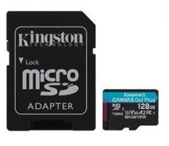 Pamäťová karta Kingston Canvas Go! Plus microSDXC 128GB Class 10, UHS-I, U3, V30, A2, 200/104MB/s (+ adaptér) (SDCG4/128GB)