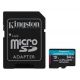 Pamäťová karta Kingston Canvas Go! Plus microSDXC 64GB Class 10, UHS-I, U3, V30, A2, 200/104MB/s (+ adaptér) (SDCG4/64GB)