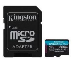 Pamäťová karta Kingston Canvas Go! Plus microSDXC 256GB Class 10, UHS-I, U3, V30, A2, 200/104MB/s (+ adaptér) (SDCG4/256GB)