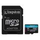 Pamäťová karta Kingston Canvas Go! Plus microSDXC 256GB Class 10, UHS-I, U3, V30, A2, 200/104MB/s (+ adaptér) (SDCG4/256GB)