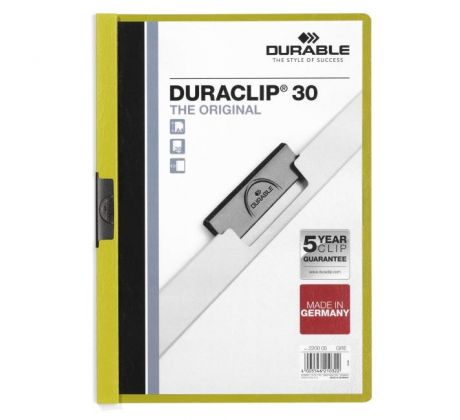 Obal s klipom DURACLIP Original 30 svetlozelený Zakladač s klipom