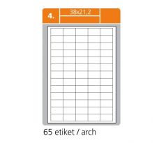 Etikety PRINT A4 38x21,2mm biele 100 hárkov