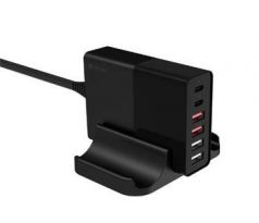 nabíjačka (nabíjacia stanica) Devia Extreme PD QC 3.0 75W 2x USB-C 4x USB, čierna (BRA011857)