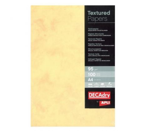 Štrukturovaný papier Mramor, zlatá, 95 g, 100 hárkov