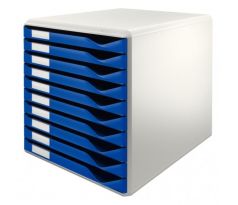 Zásuvkový box Leitz 10 zásuviek modro/sivý
