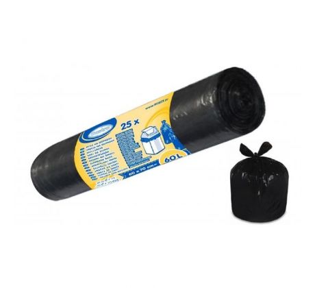Vrecia 60l 600 x 700 mm 23 mic. 25 ks čierne