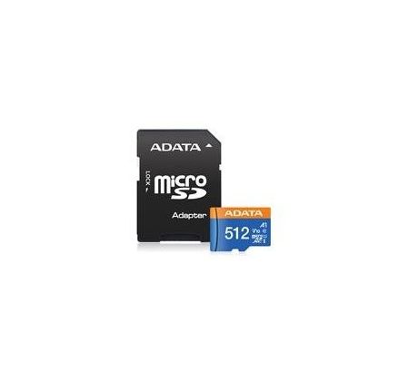 Pamäťová karta ADATA Premier micro SDXC karta 512GB UHS-I Class 10 + adaptér (AUSDX512GUICL10A1-RA1)