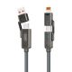 kábel XO NB275 4v1 USB-C - Lightning + USB - USB-C 60W 1,0m sivý (GSM182514)