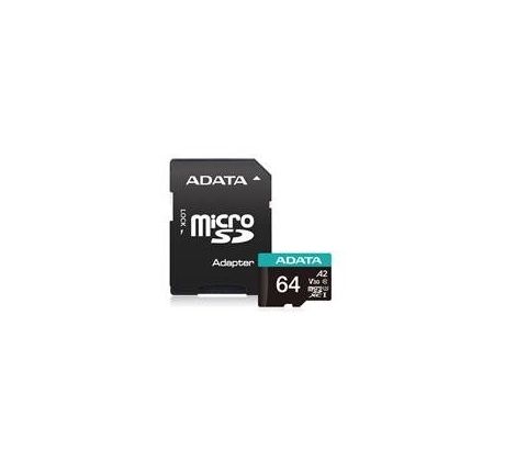 Pamäťová karta ADATA Premier micro SDXC karta 64GB UHS-I U3 Class 10 + adaptér (AUSDX64GUI3V30SA2-RA1)