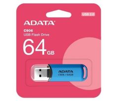 USB kľúč ADATA Classic Series C906 64GB USB 2.0 snap-on cap design, modrý (AC906-64G-RWB)