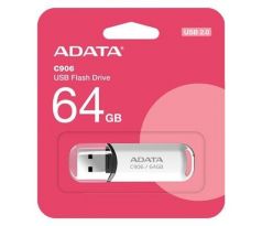 USB kľúč ADATA Classic Series C906 64GB USB 2.0 snap-on cap design, biely (AC906-64G-RWH)