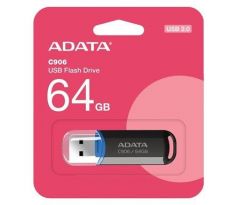 USB kľúč ADATA Classic Series C906 64GB USB 2.0 snap-on cap design, čierny (AC906-64G-RBK)