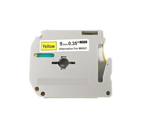 alt. páska Ecodata pre BROTHER MK-621 - čierne písmo, žltá páska Tape (9mm) (ECO-MK-621)
