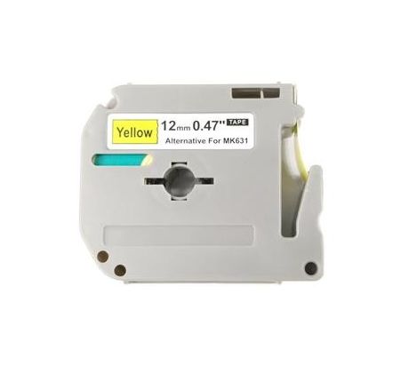 alt. páska Ecodata pre BROTHER MK-631 - čierne písmo, žltá páska Tape (12mm) (ECO-MK-631)