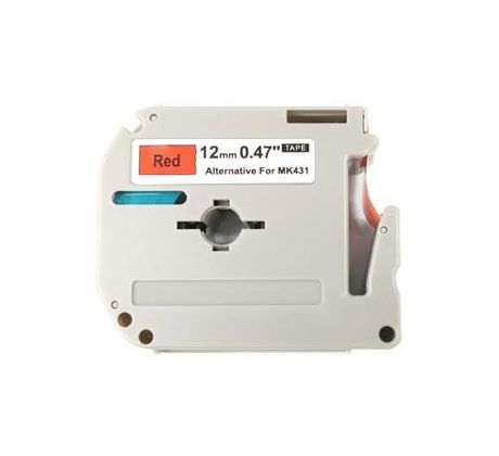 alt. páska Ecodata pre BROTHER MK-431 - čierne písmo, červená páska Tape (12mm) (ECO-MK-431)