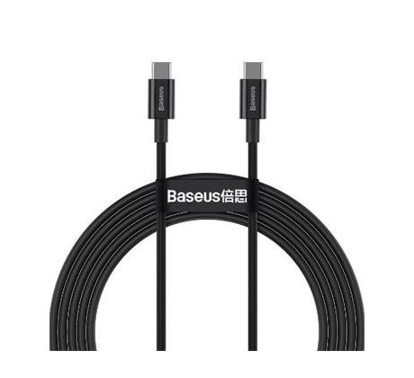 kábel Baseus Superior PD USB-typ C - USB-typ C 100W 2.0m, čierny  (BRA013181)