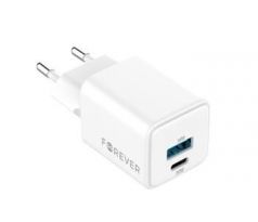 nabíjačka Forever TC-08-30AC, GaN PD QC charger, 1x USB-C 1x USB, 30W, biela (GSM187241)