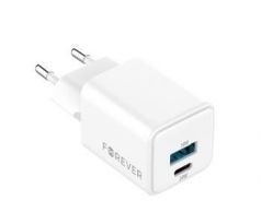 nabíjačka Forever TC-08-20AC, GaN PD QC charger, 1x USB-C 1x USB, 20W, biela (GSM187239)